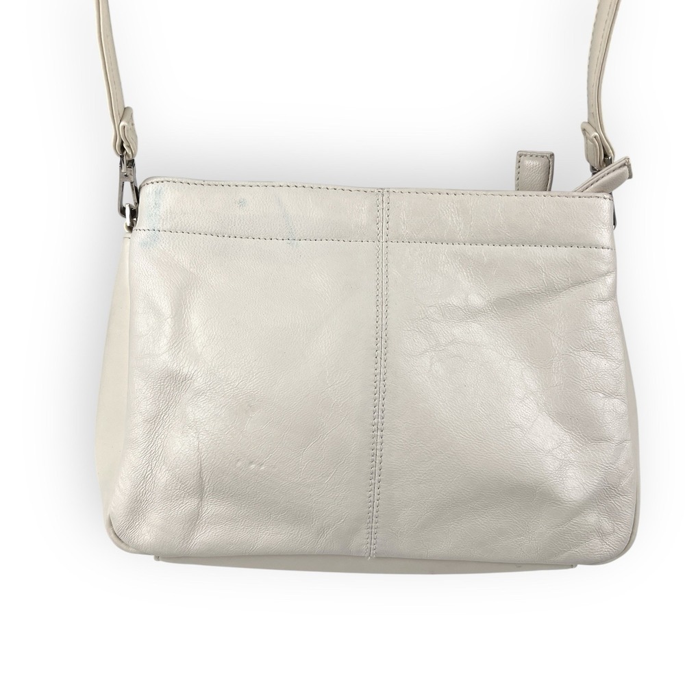 Vintage Coletta Shoulder Bag Clutch Genuine Leather‎ Bone Ivory Strap - Picture 4 of 12